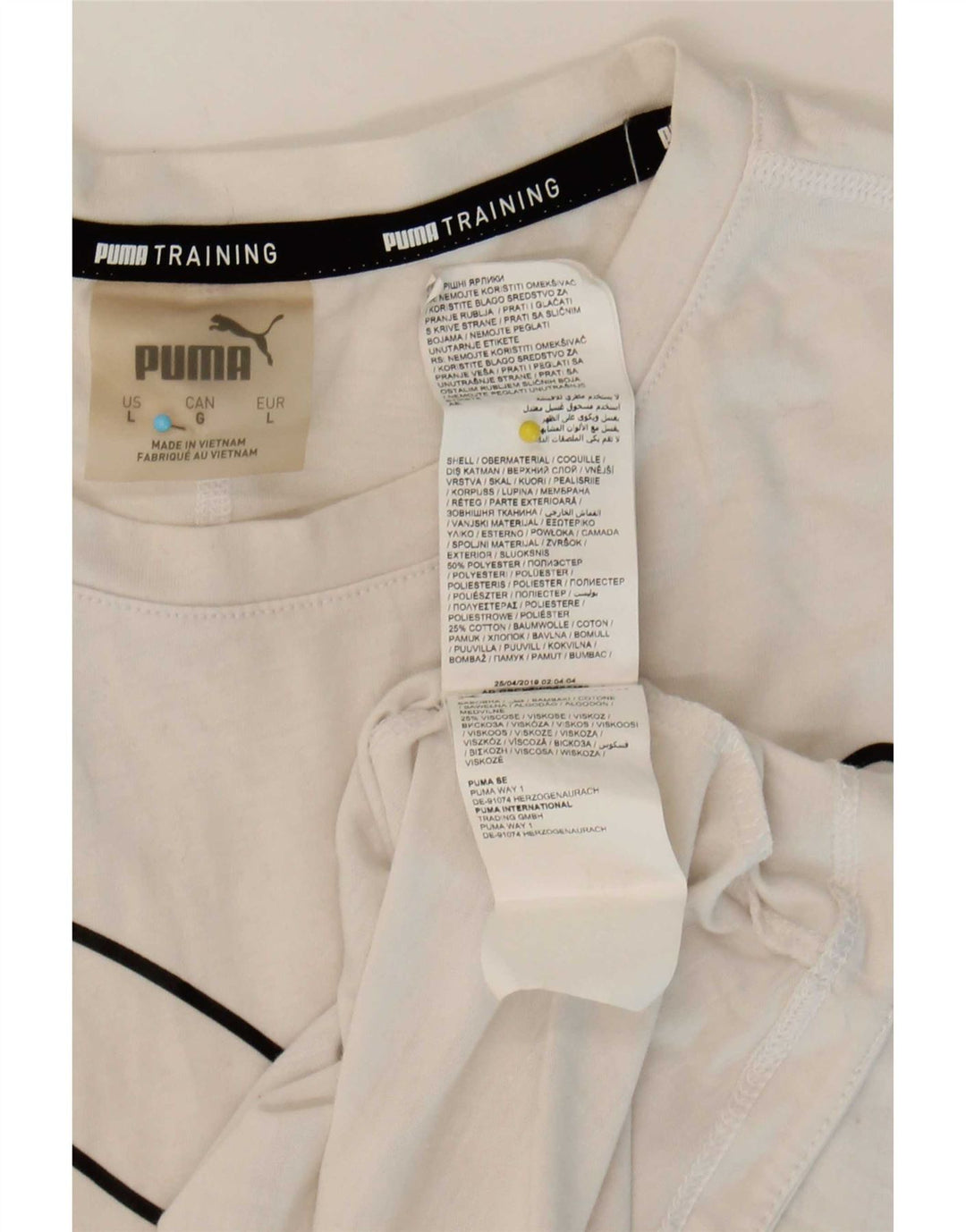 Puma Womens Graphic T-Shirt Top UK 16 Large White Polyester