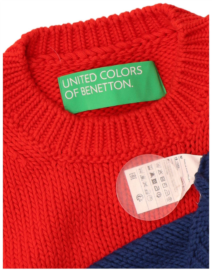 BENETTON Womens Crew Neck Jumper Sweater UK 14 Medium Multicoloured