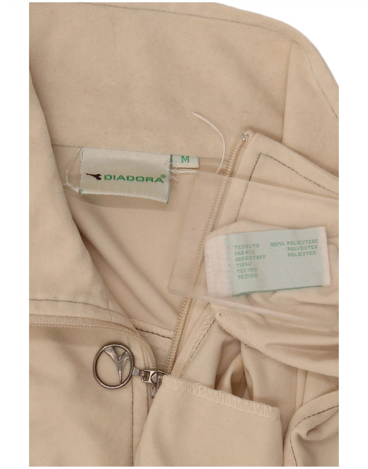 DIADORA Mens Tracksuit Top Jacket Medium Beige Polyester