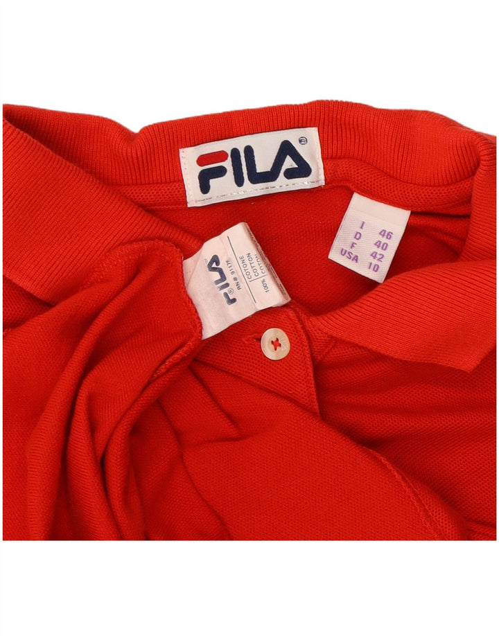 FILA Womens Polo Shirt IT 46 Large Red Cotton