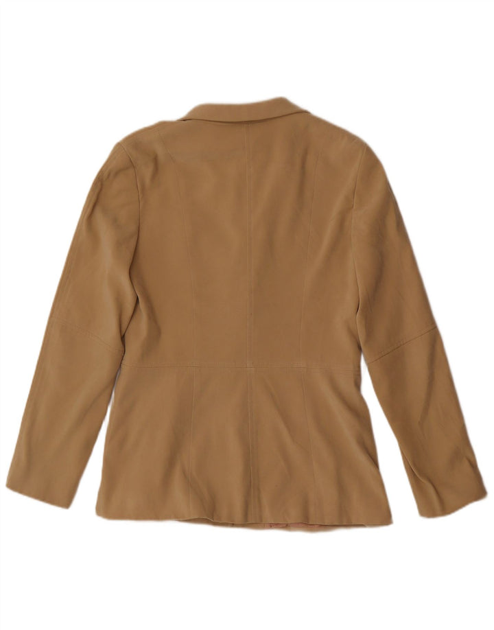 Zara Womens 3 Button Blazer Jacket UK 12 Medium Beige