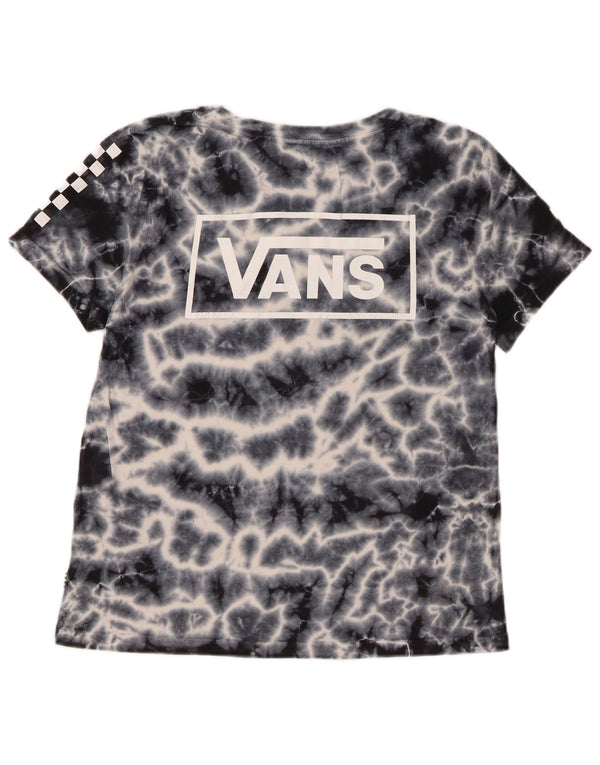 VANS Womens Graphic T-Shirt Top UK 10 Small Navy Blue Tie Dye Cotton