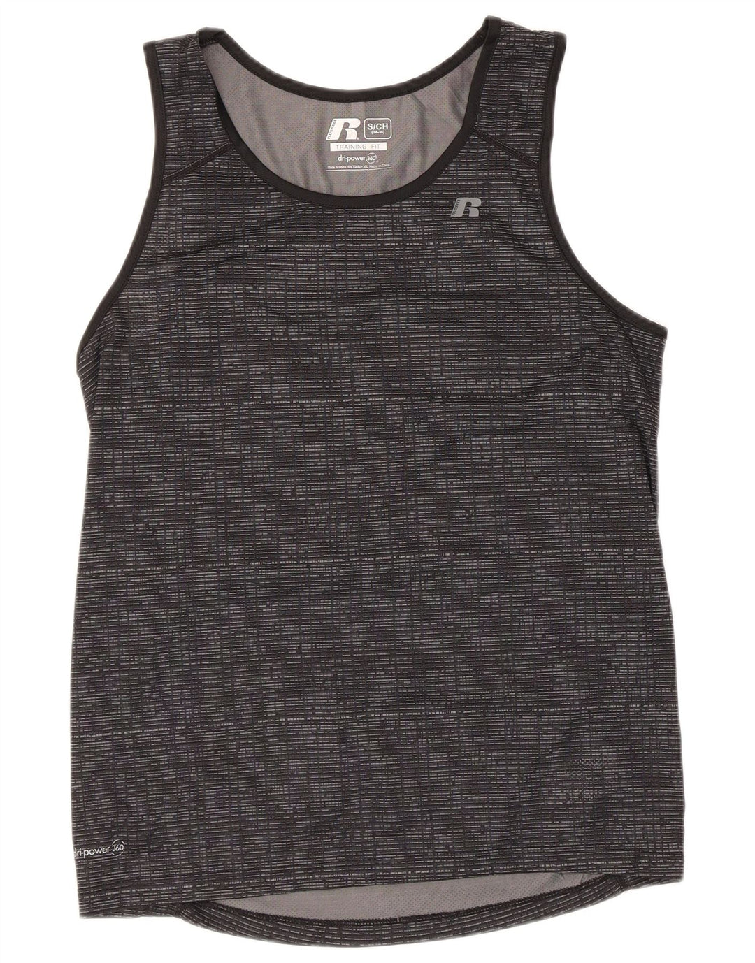 Russell Athletic Mens Vest Top UK 34/36 Small Grey Flecked Polyester