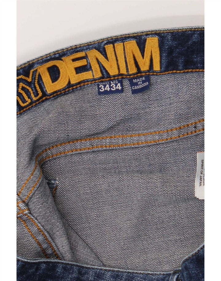 Superdry Mens Straight Jeans W34 L30 Blue Cotton