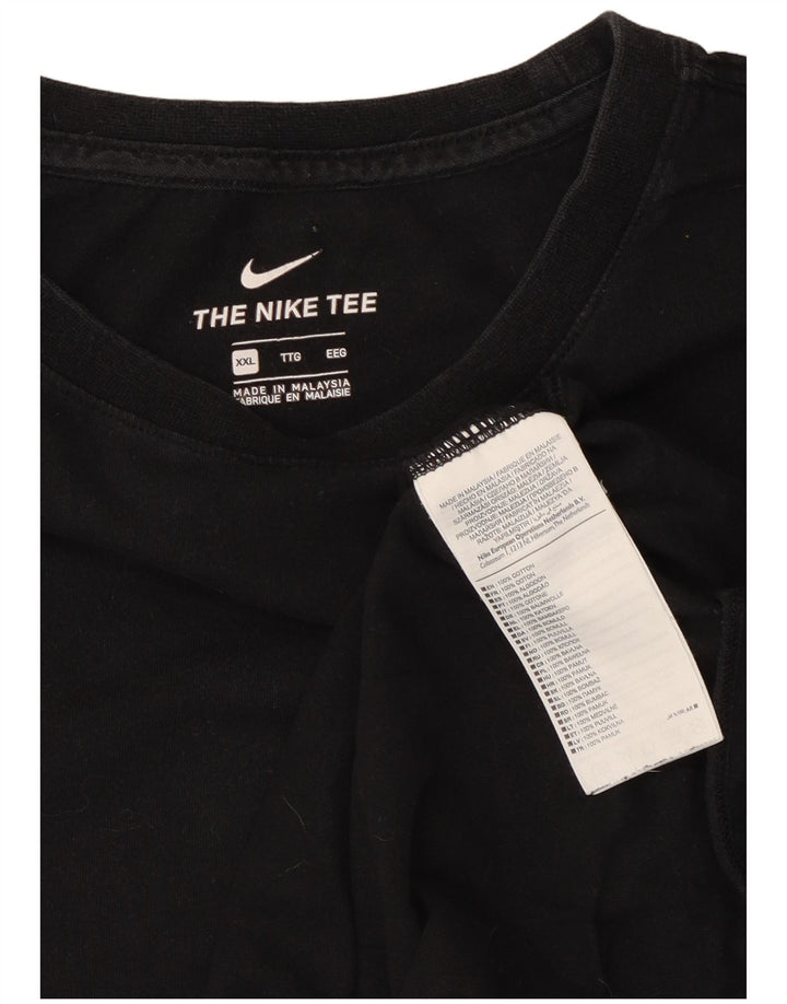Nike Mens T-Shirt Top 2XL Black Cotton