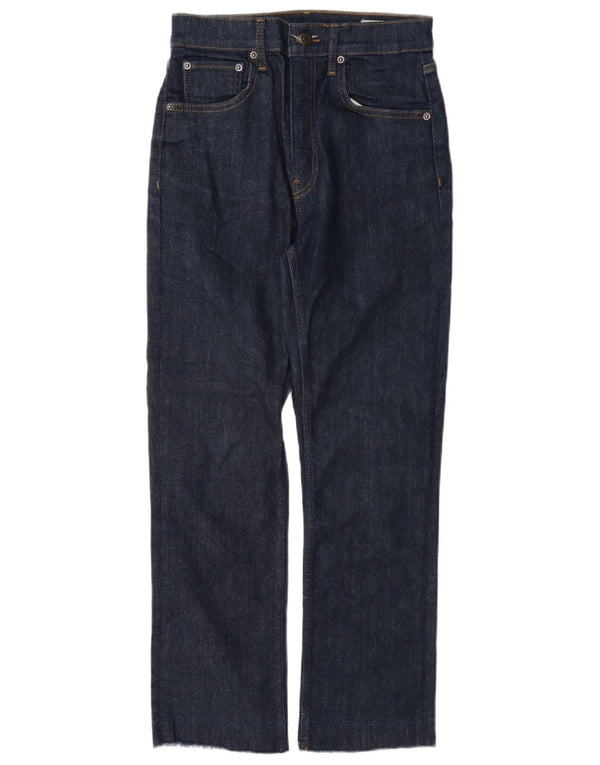 Zara Womens High Waist Cropped Jeans EU 38 Small W28 L26 Navy Blue