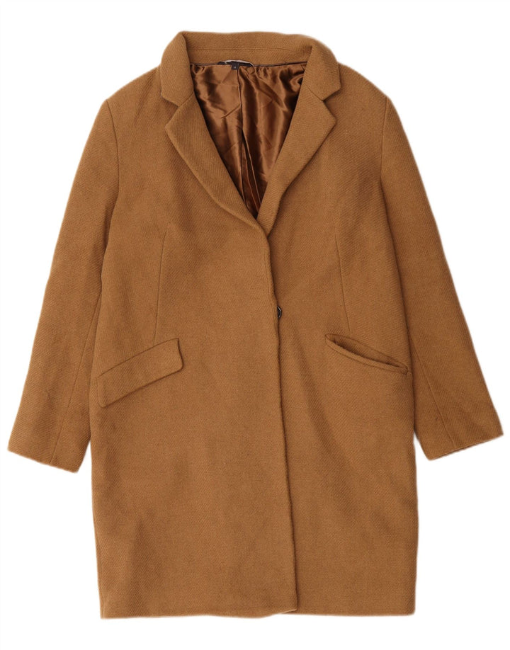 Marks & Spencer Womens Oversized Overcoat UK 10 Small Beige Wool