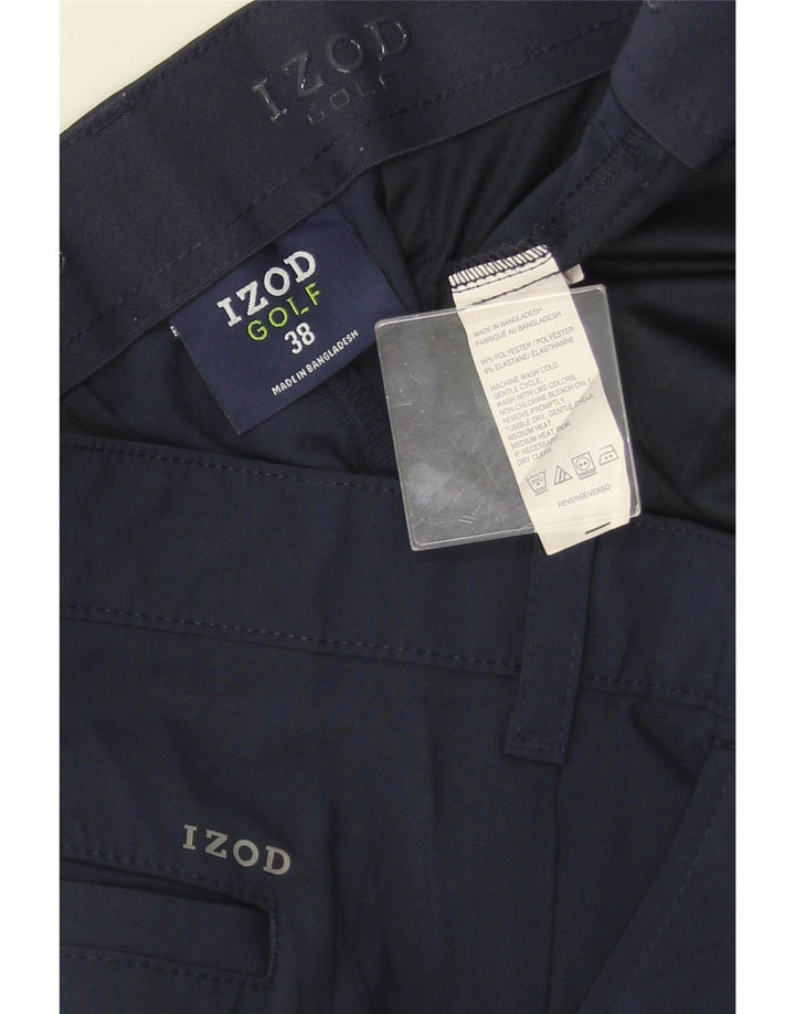 IZOD Mens Cargo Shorts W38 XL Navy Blue Polyester