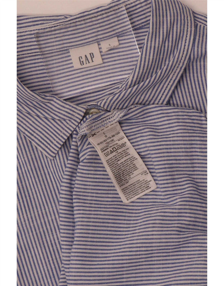Gap Womens Shirt Size 16 Large Blue Pinstripe Cotton