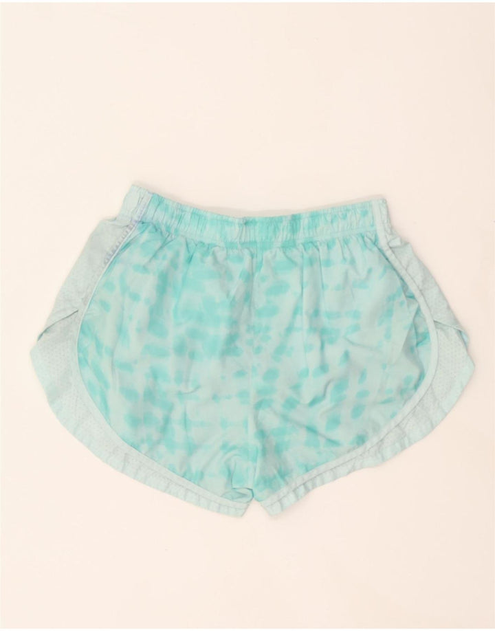 NIKE Womens Dri Fit Sport Shorts UK 12 Medium  Blue Tie Dye Polyester Vintage Nike and Second-Hand Nike from Messina Hembry 
