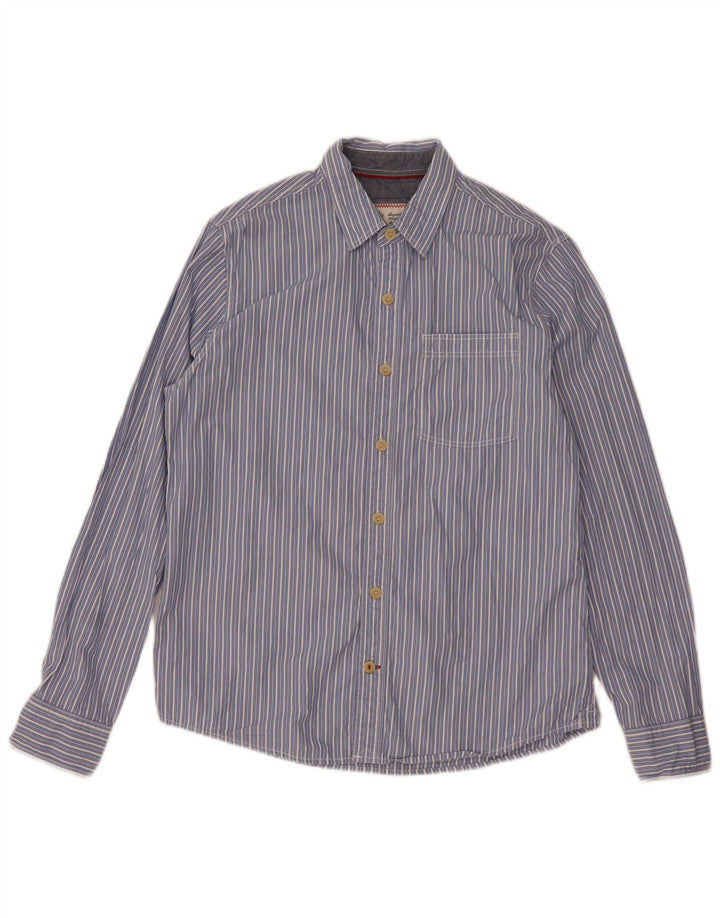 Fat Face Mens Shirt Medium Blue Striped Cotton