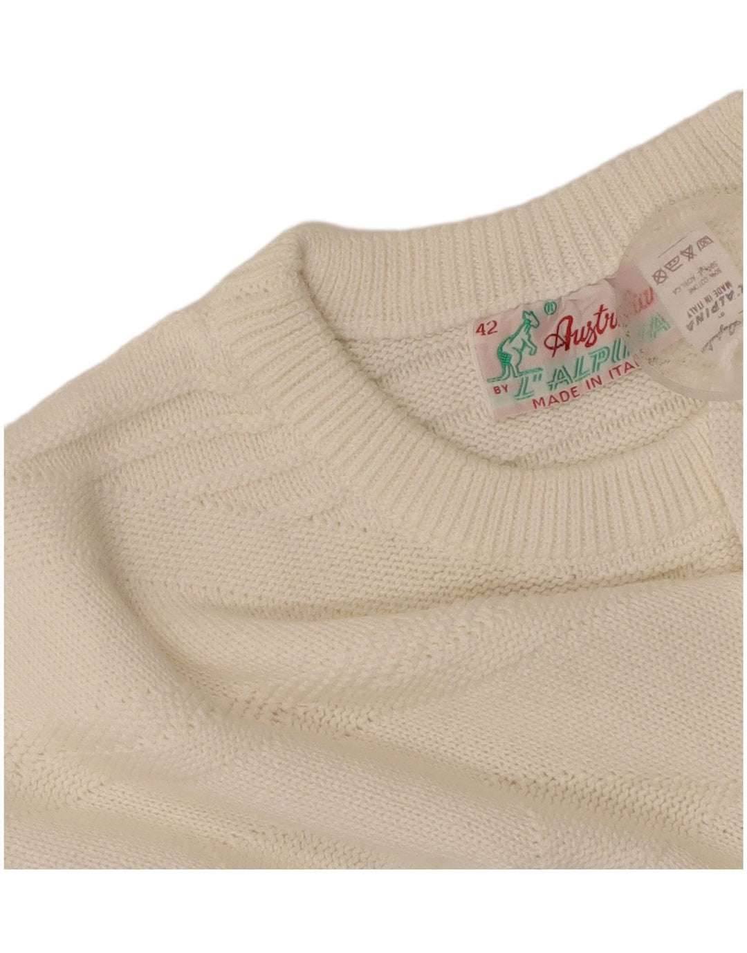 AUSTRALIAN L'ALPINA Womens Crew Neck Jumper Sweater IT 42 Medium White