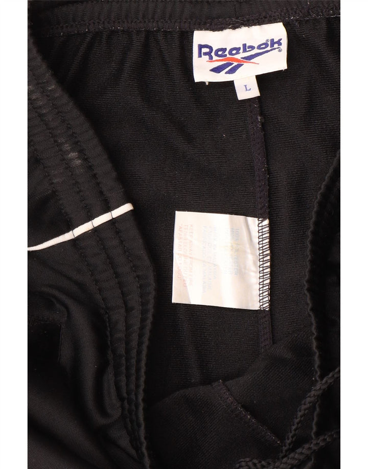 Reebok Mens Tracksuit Trousers Joggers Large  Black Polyester