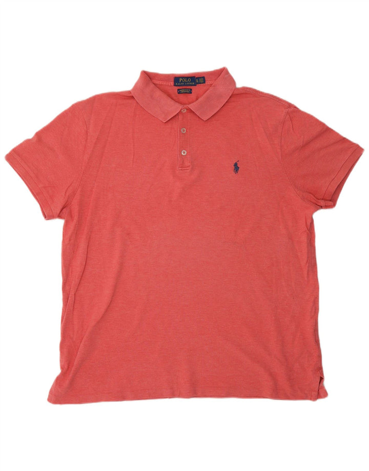 POLO RALPH LAUREN Mens Custom Slim Fit Polo Shirt XL Red Cotton