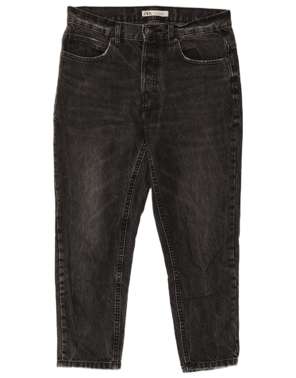 Zara Mens Cropped Slim Jeans EU 42 Large W32 L24 Grey Cotton