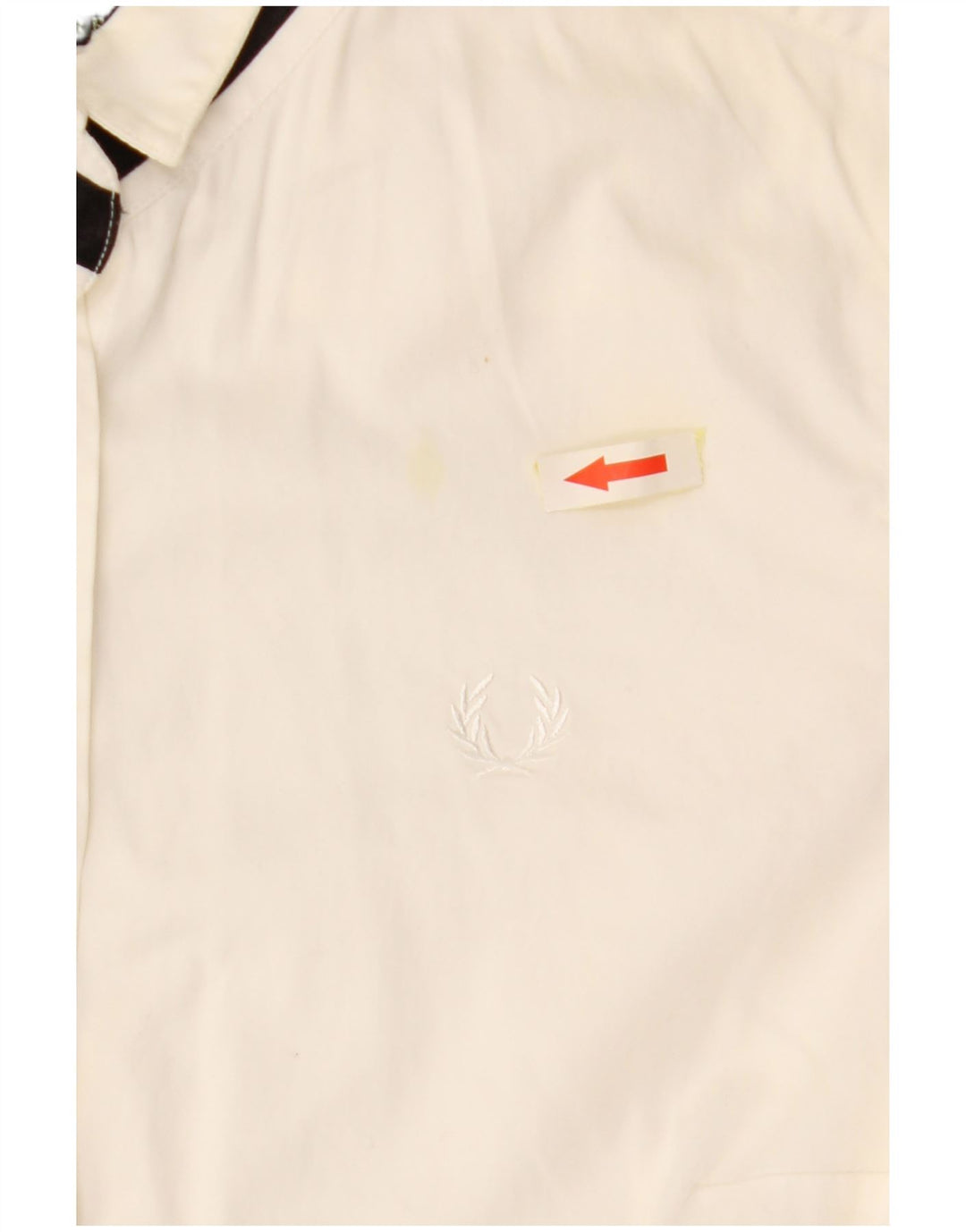 FRED PERRY Womens Shirt UK 12 Medium Off White Cotton