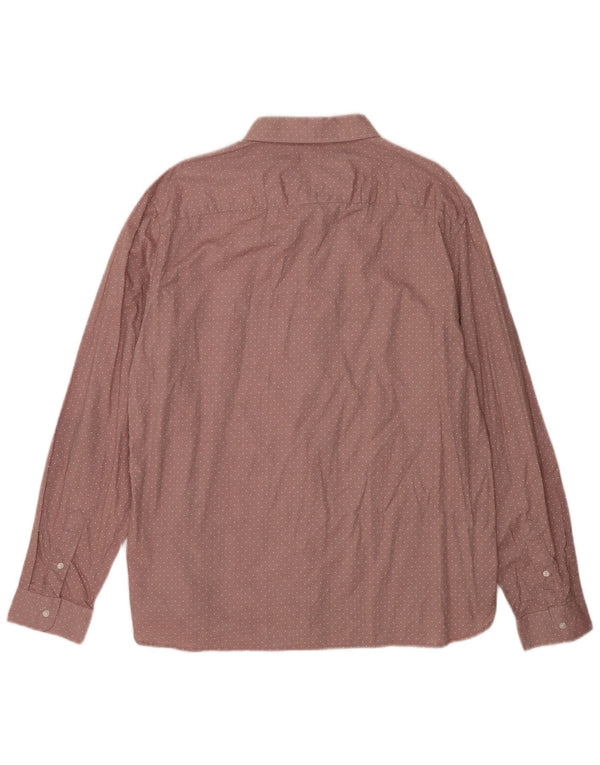 French Connection Mens Shirt 2XL Pink Spotted Cotton