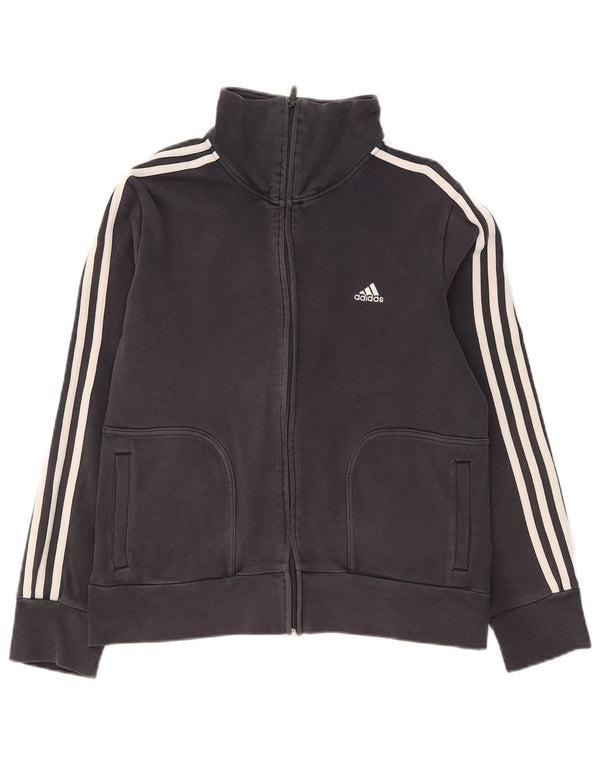 Adidas Womens Regular Fit Tracksuit Top Jacket UK 18 XL Black Cotton Sports