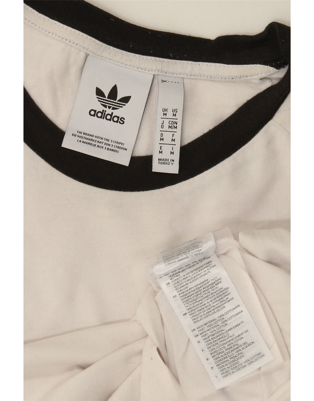 Adidas Mens T-Shirt Top Medium White Cotton