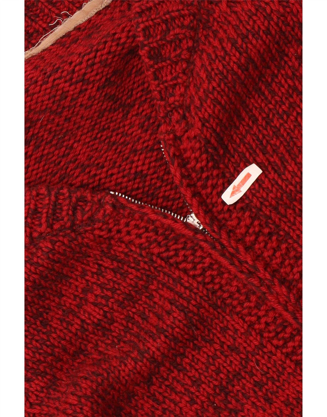 Vintage Mens Cardigan Sweater Medium Red Flecked