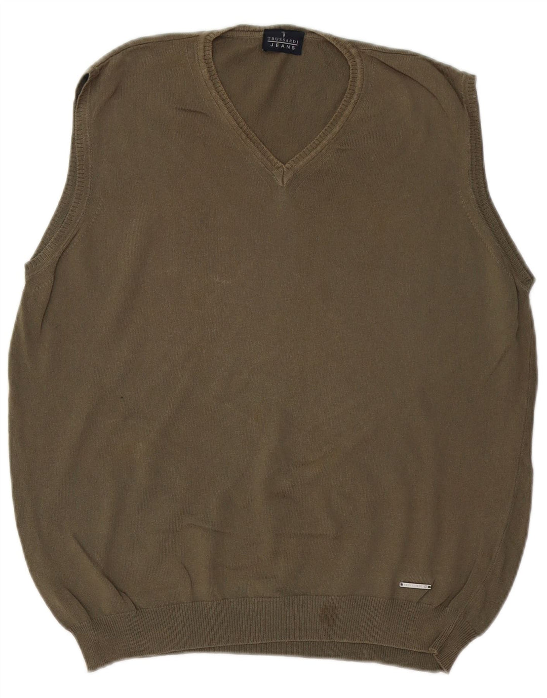 TRUSSARDI Mens Vest Tank Top Medium Khaki