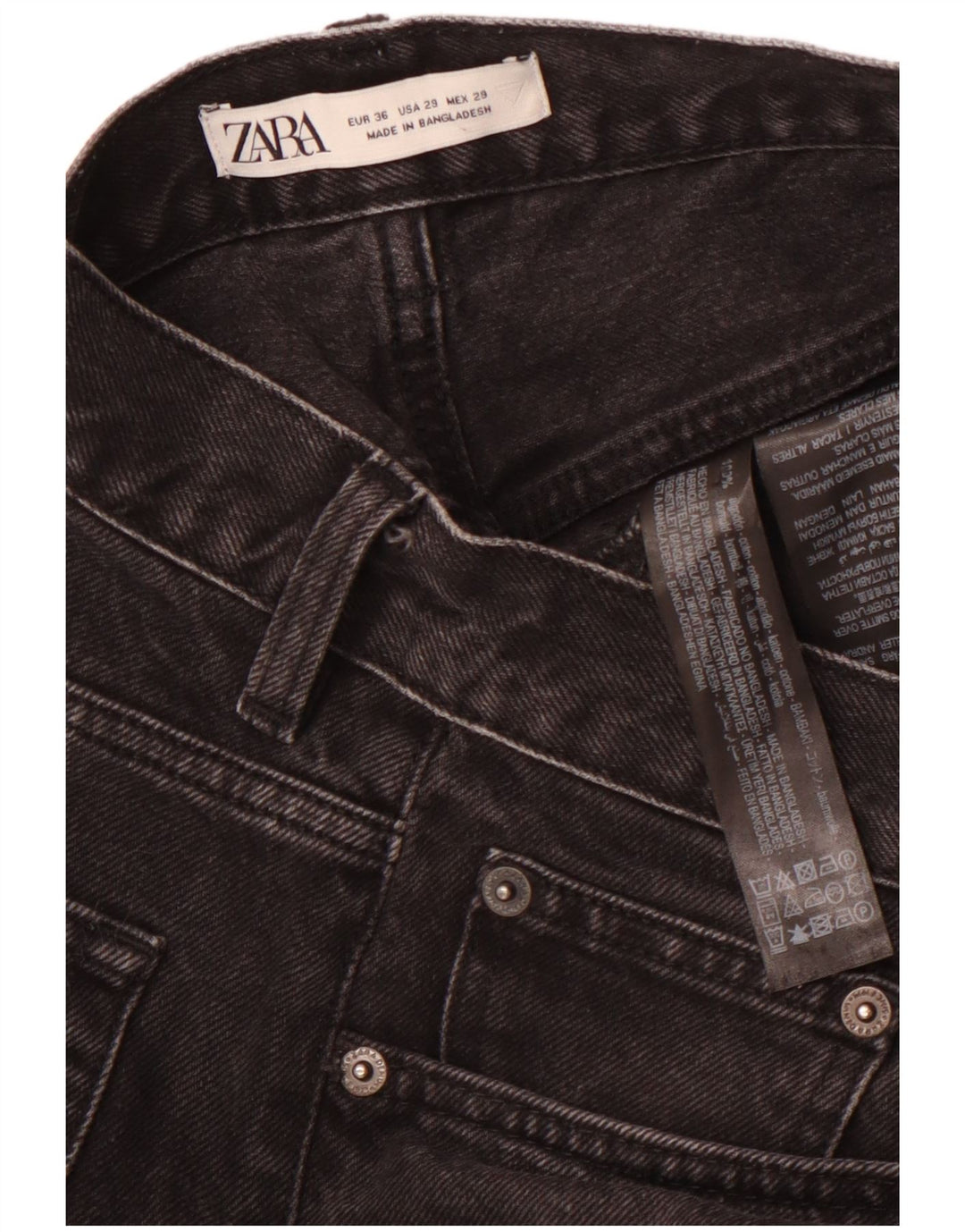 ZARA Mens Cropped Jeans EU 36 XS W29 L25 Black Cotton