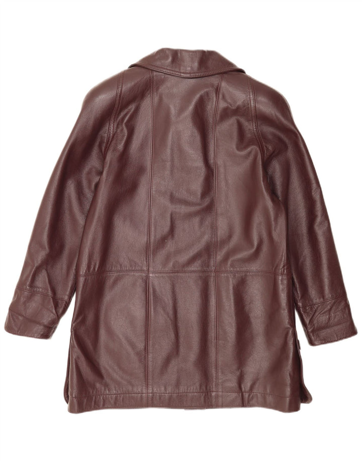 Vintage Womens Leather Coat IT 44 Medium Brown
