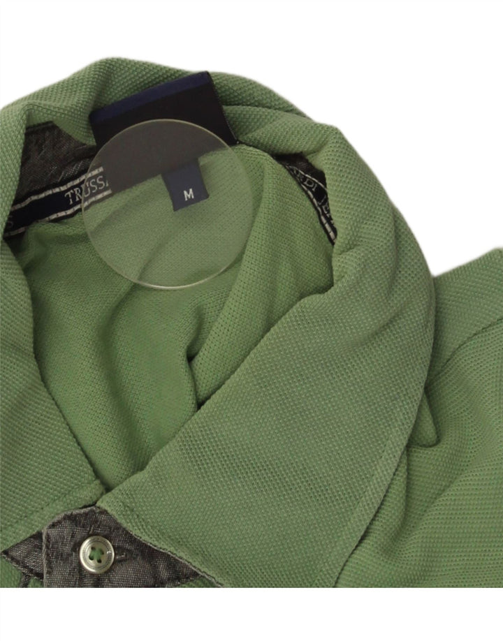 Trussardi Jeans Mens Polo Shirt Medium Green Cotton