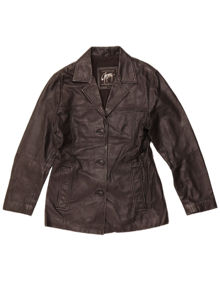 GIPSY BY MAURITIUS Womens Leather Jacket UK 14 Large Black Leather