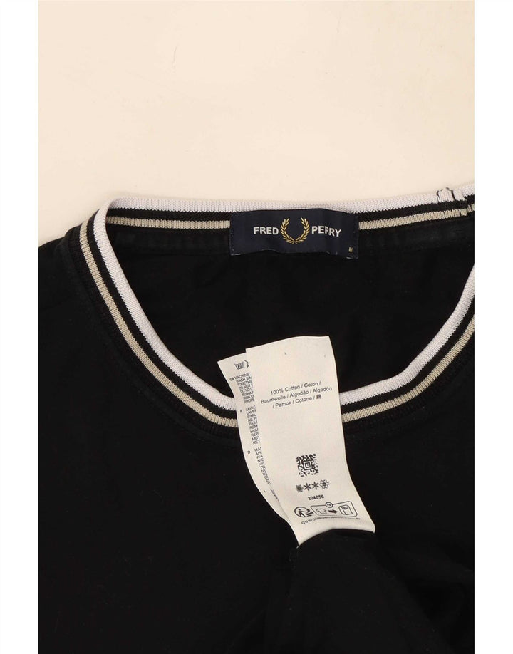 Fred Perry Mens T-Shirt Top Medium Black Cotton