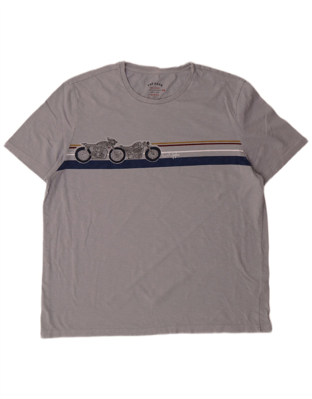 Fat Face Womens Graphic T-Shirt Top 3XL Grey Cotton Motorcycle