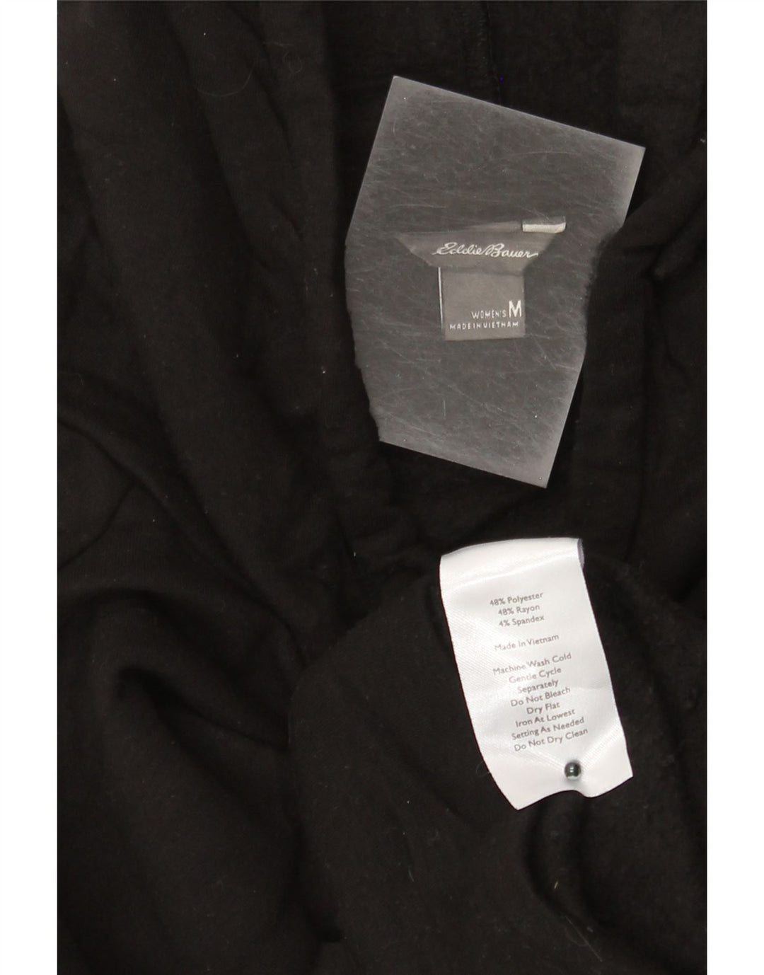 Eddie Bauer Womens Loose Fit Hoodie Jumper UK 14 Medium Black Polyester