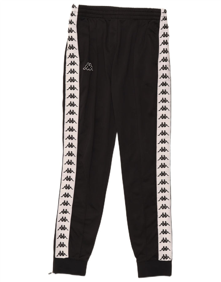 Kappa Mens Graphic Tracksuit Trousers Joggers Medium Black Polyester