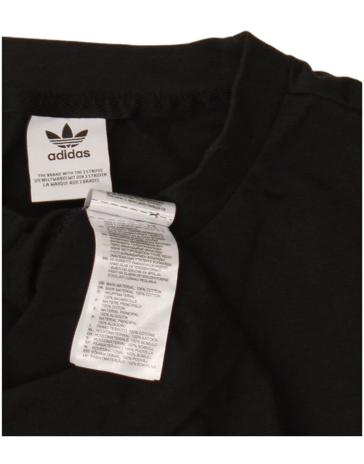 ADIDAS Womens Graphic T-Shirt Dress UK 12 Medium Black Cotton