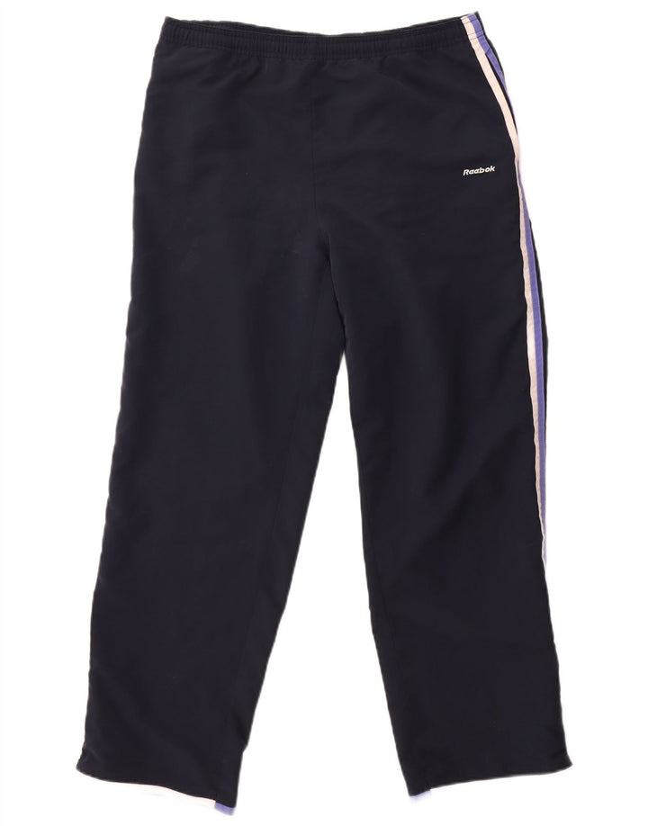 Reebok Womens Tracksuit Trousers UK 14 Large Navy Blue Polyester