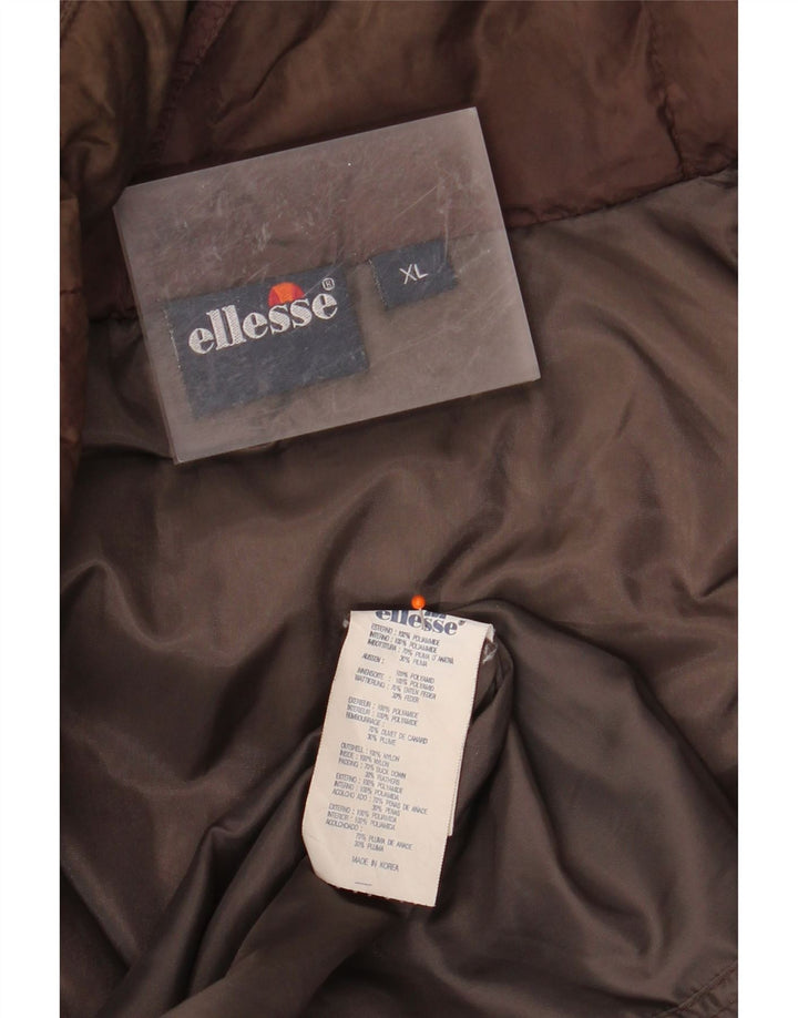 ELLESSE Mens Padded Jacket UK 42 XL Brown Polyamide