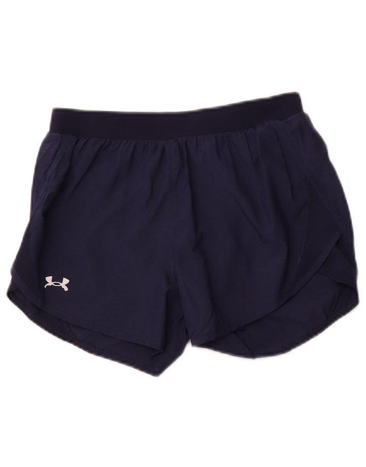 UNDER ARMOUR Womens Heat Gear Sport Shorts UK 4 XS  Navy Blue Polyester