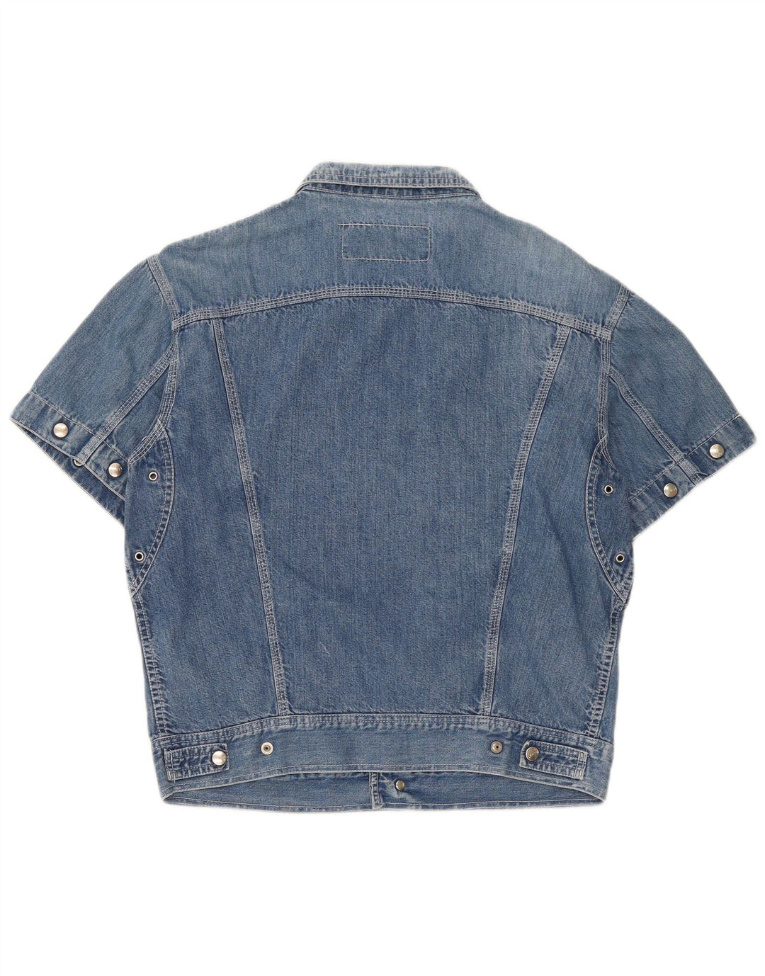 Lemon Mens Short Sleeve Denim Shirt Medium Blue