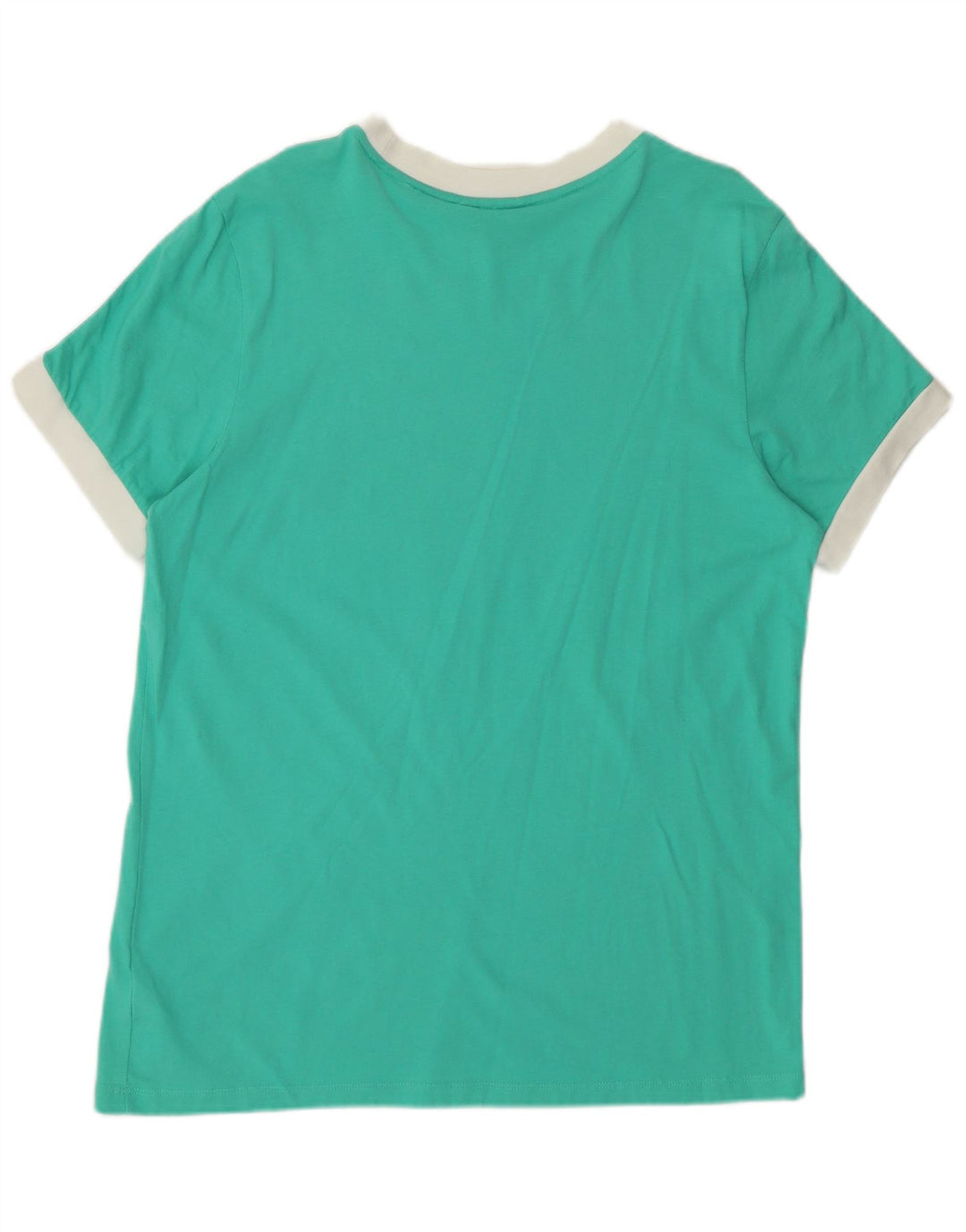 ADIDAS Womens T-Shirt Top UK 16 Large Green Cotton