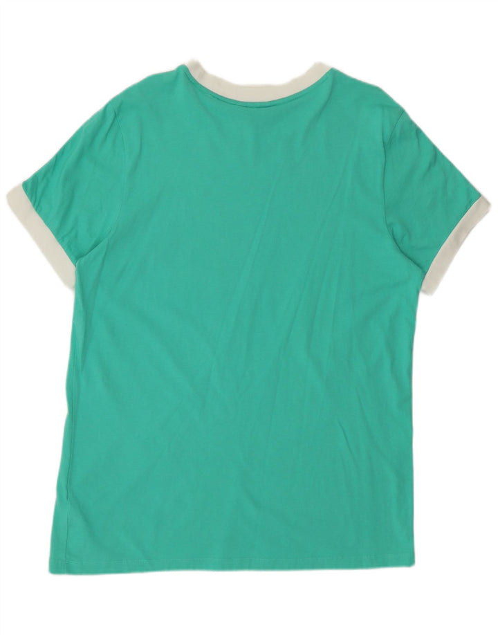 ADIDAS Womens T-Shirt Top UK 16 Large Green Cotton