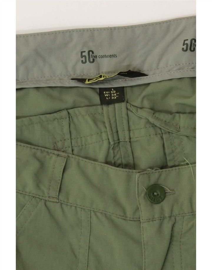 Vintage Mens Cargo Shorts Large W34 Green