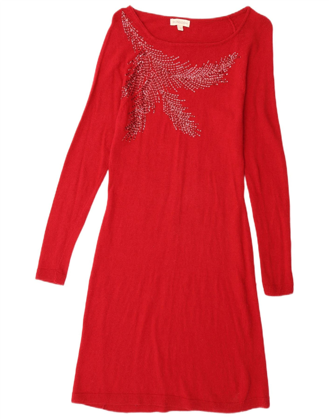 MONSOON Womens Jumper Dress UK 8 Small Red