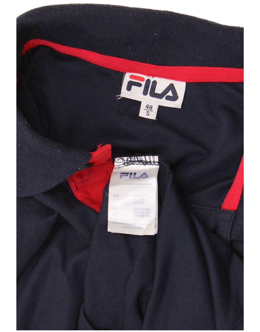 FILA Mens Polo Shirt IT 48 Small Navy Blue Cotton
