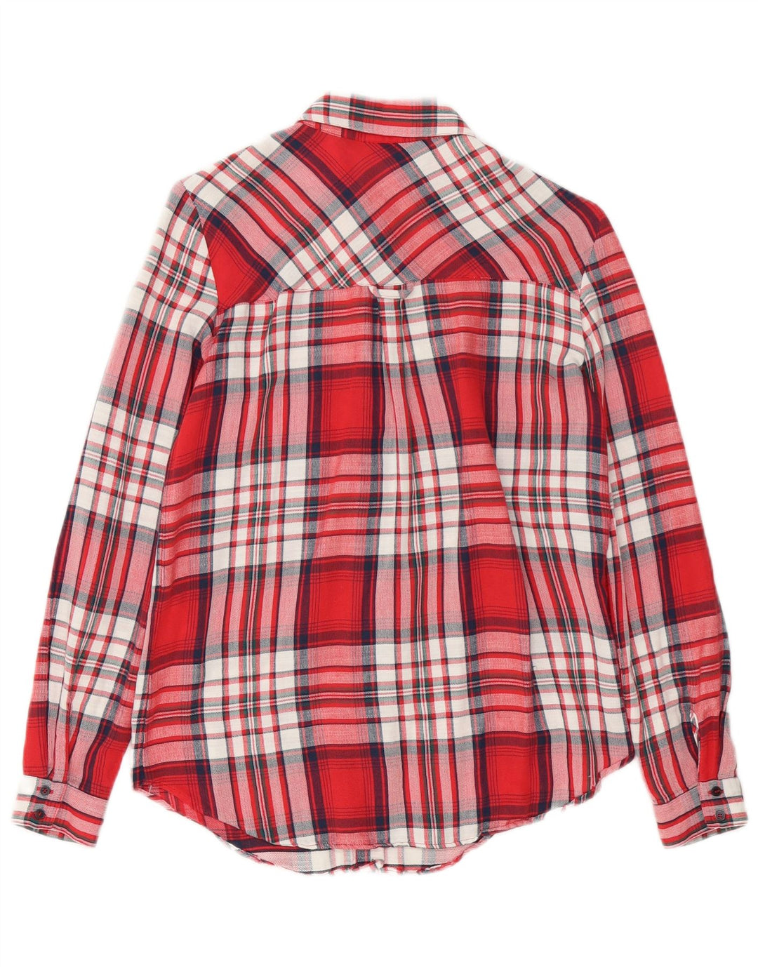 ZARA Womens Flannel Shirt UK 6 XS Red Check Cotton