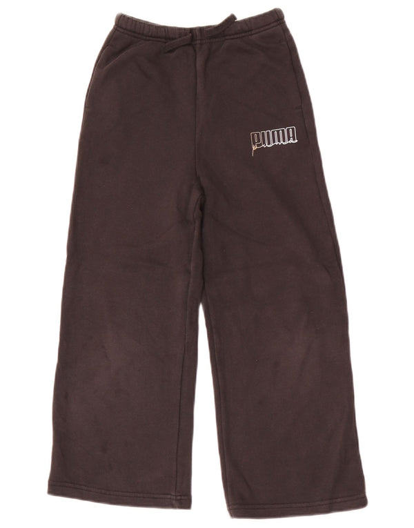 Puma Girls Graphic Wide Leg Tracksuit Trousers 5-6 Years Black Cotton
