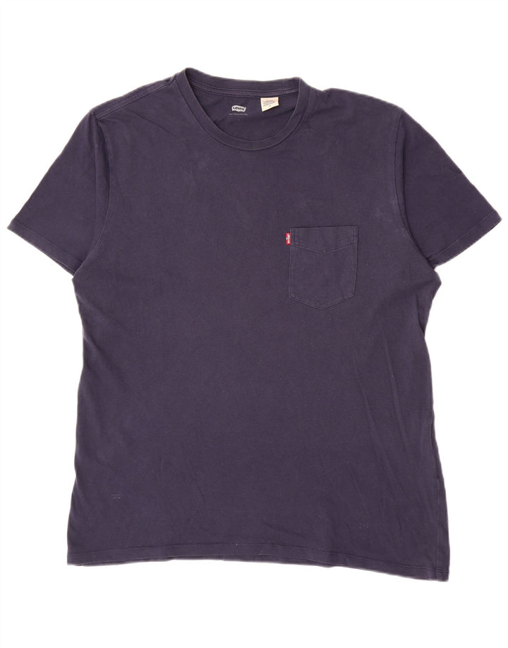 Levi's Mens T-Shirt Top Large Navy Blue Cotton