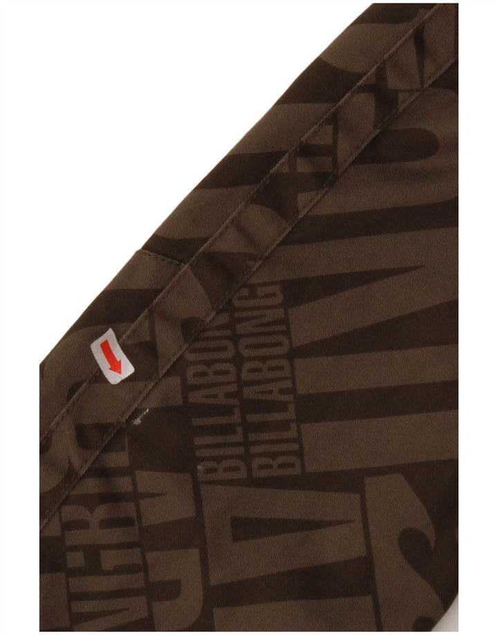 BILLABONG Mens Graphic Bomber Jacket UK 36 Small Brown Polyester