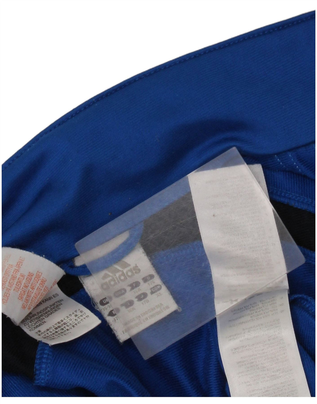 ADIDAS Boys Tracksuit Top Jacket 15-16 Years Blue Colourblock Polyester