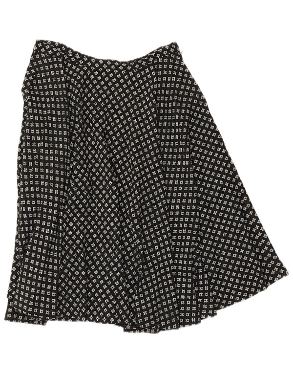 Vintage Womens A-Line Skirt W28 Medium Black Geometric