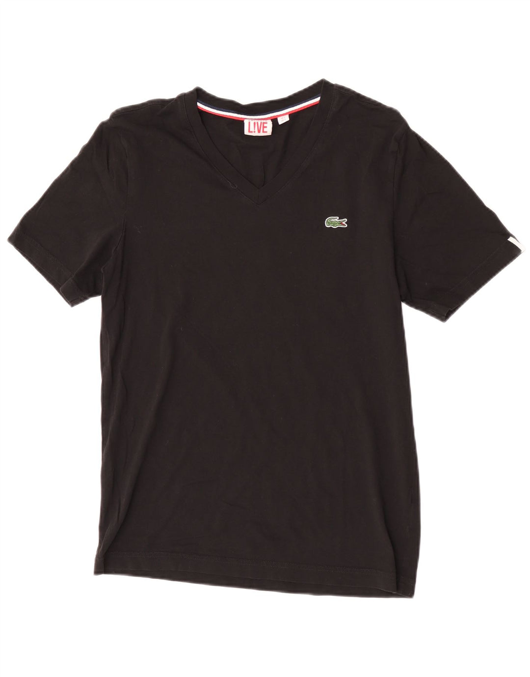 Lacoste Mens T-Shirt Top Size 3 Small Black Cotton